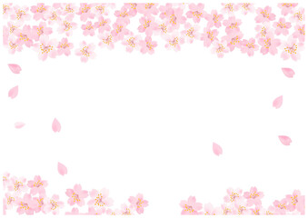 桜の花が美しい春の桜フレーム背景25