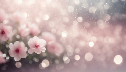 pink flowers in spring, Abstract blur bokeh banner background. Rainbow colors, pastel purple, blue, gold yellow, white silver, pale pink bokeh background