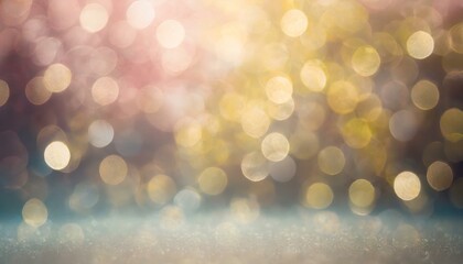 Fototapeta na wymiar abstract background of bokeh, Abstract blur bokeh banner background. Rainbow colors, pastel purple, blue, gold yellow, white silver, pale pink bokeh background