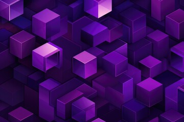 An image of a vivid purple background filled with various squares and rectangles, Purple geometric background, AI Generated