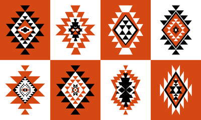 Ethnic navajo, aztec pattern design for background or wallpaper, geometric ethnic oriental seamless pattern traditional design - obrazy, fototapety, plakaty