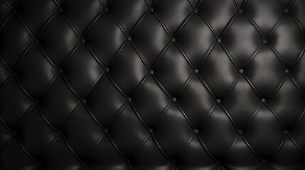Black leather background texture with diamond-shaped buttons and stitching details