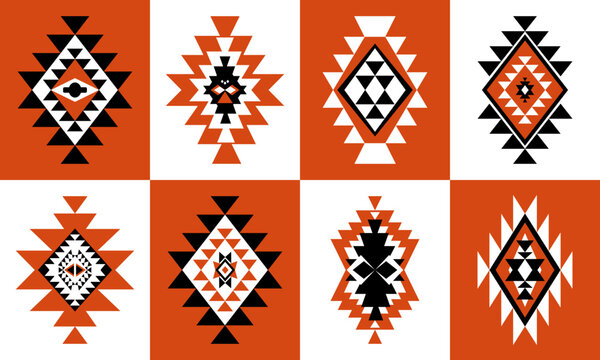 Ethnic navajo, aztec pattern design for background or wallpaper, geometric ethnic oriental seamless pattern traditional design