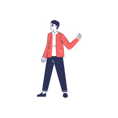 pose of person wearing orange clothes model