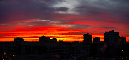 sunrise from the Madrid neighborhood of Hortaleza