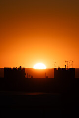 Fototapeta premium sunrise from the Madrid neighborhood of Hortaleza