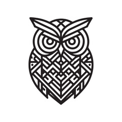 owl lineart style vector