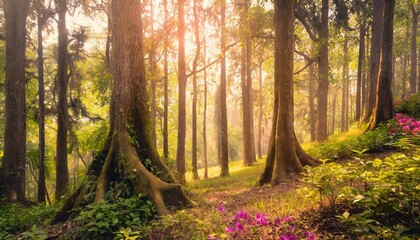 Naklejka premium morning in the forest