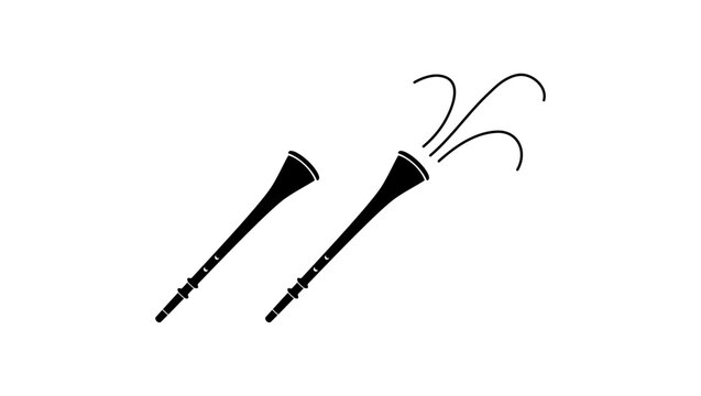 Vuvuzela logo, black isolated silhouette