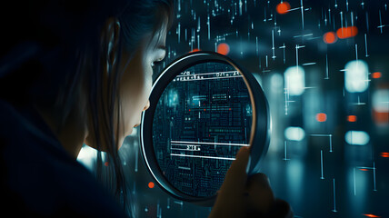 Data and algorithm with code on screen