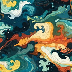 Colorful Abstract Painting With Varied Shapes