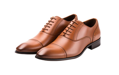 Classic Brown Oxford Shoes On Transparent Background