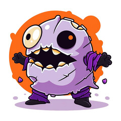 Fototapeta premium Abstract monster game character image. Chibi Monster in anime style.