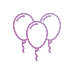 Balloons icon with white background vector stock illustration