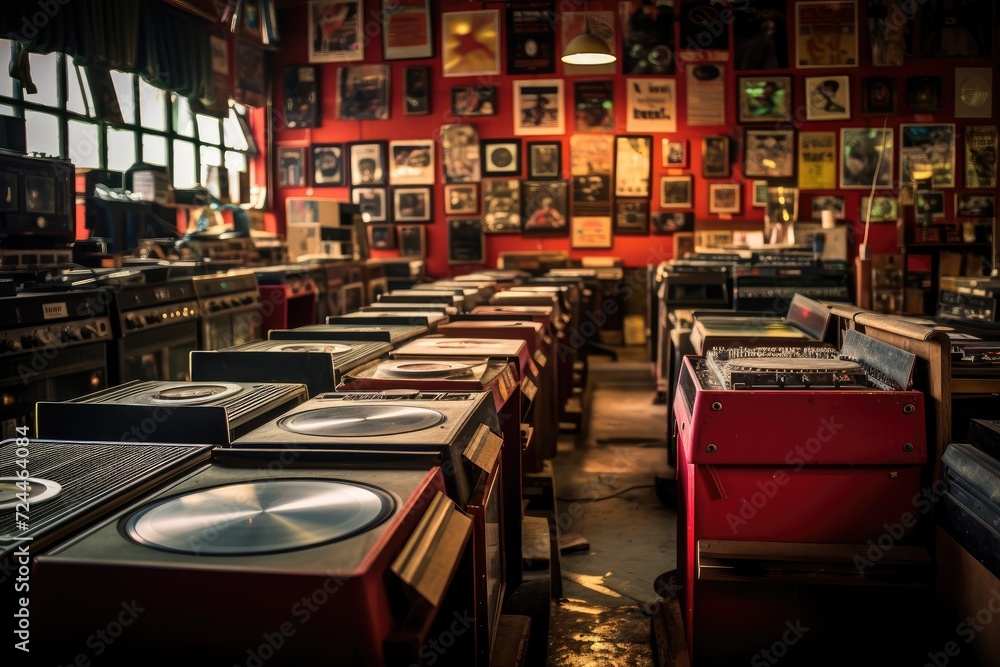 Poster a large room filled with an abundance of tables and chairs, perfect for hosting various activities a