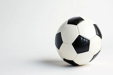 Fototapeta na wymiar Closeup Of Soccer Ball Against Clean White Background