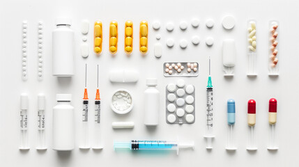 Concise presentation of pharmaceutical items syringes and medicines