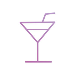 Cocktail icon with white background vector stock illustration