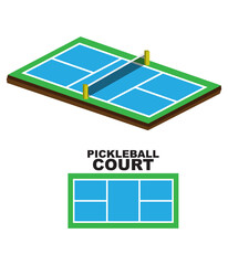 Pickleball 3D Court Vector Design. You can use it as club logo, banner design etc.