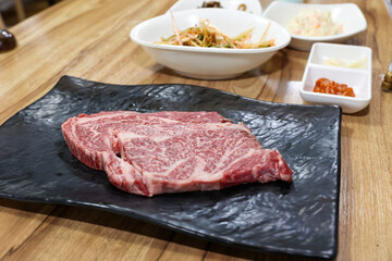 South Korean beef raw sirloin