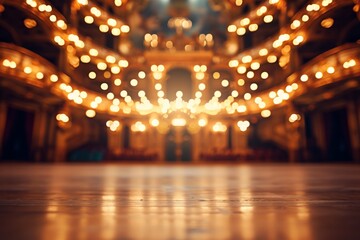 Mesmerizing Blurred Bokeh Captures The Opulence Of Grand Theater Stage - obrazy, fototapety, plakaty