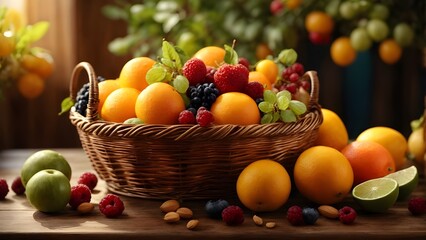 Panier de fruits variés