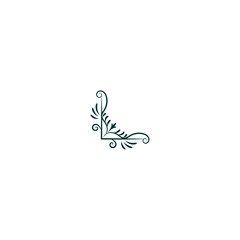 corner green ornament element vector border