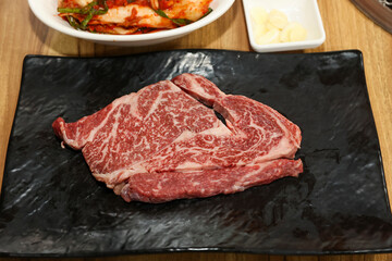 South Korean beef raw sirloin