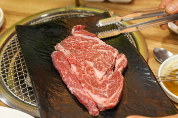South Korean beef raw sirloin
