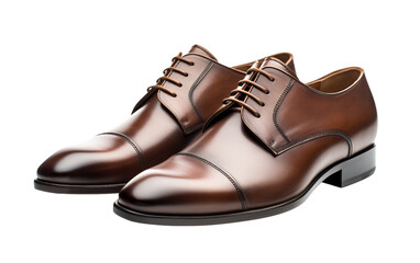 Luxury Leather Derby Shoes On Transparent Background