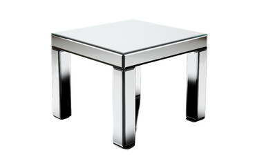 Mirrored Side Table On Transparent Background