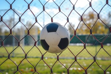 Soccer Ball Scores Perfect Goal, Capturing The Spirit Of Outdoor Sports