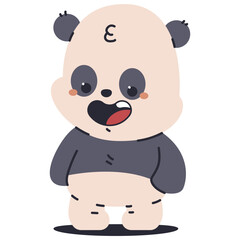 Cute baby panda vector cartoon character illustration isolated on a white background.