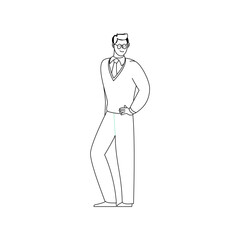 coloring book person's pose with black pants illustration
