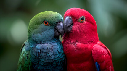 two parrots on a tree