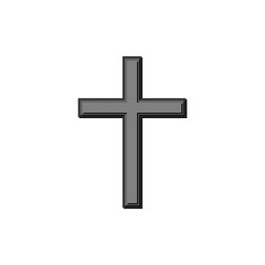Christian Catholic cross icon isolated on transparent background