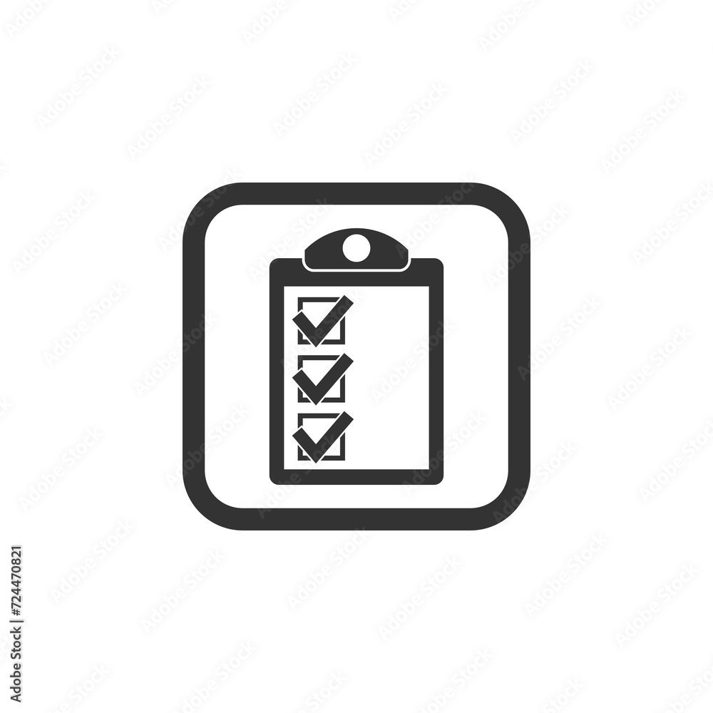 Poster the checklist icon. clipboard symbol icon isolated on transparent background