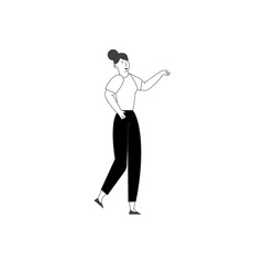 coloring book person's pose with black pants illustration