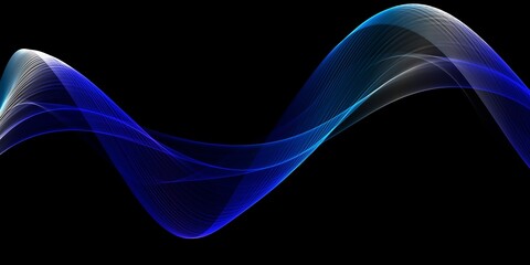 Blue smoke on black, abstract blue smoke  on a black background