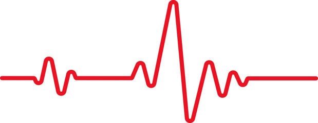 Heart Beat Pulse Vector Line - obrazy, fototapety, plakaty