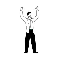 coloring book person's pose with black pants illustration