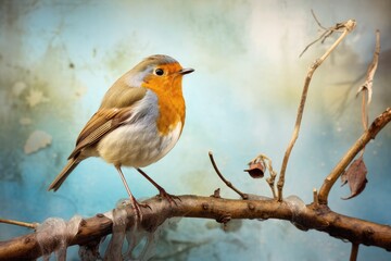 Serene Robin Perched Amidst Forest Splendor: Capturing Nature's Essence Generative AI
