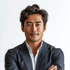 Portrait Young Business Man Isolated On White Background, Illustrations Images