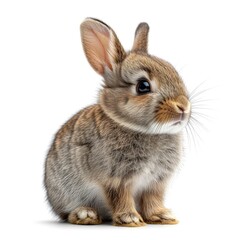 Rabbit On Table Against On White Background, Illustrations Images