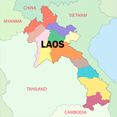 Laos country map vector 