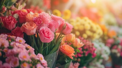 Beautiful background for flower shop advertising