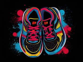  A pair of football boots, soccer shoes, soccer training sneakers, abstract