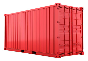 3D red container storage isolated on white background.