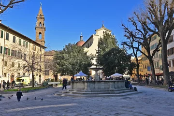 Cercles muraux Ponte Vecchio Firenze, la piazza di Santo Spirito - Toscana