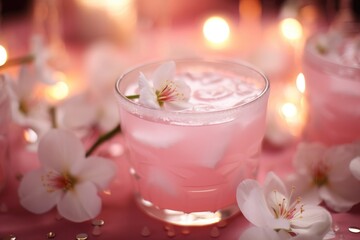 Cherry Blossom Bliss: Sakura-inspired cocktail in a delicate glass.